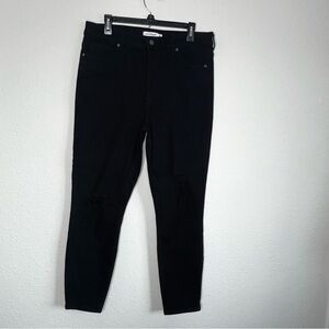 Shoedazzle Black Distressed Black Skinny Jeans